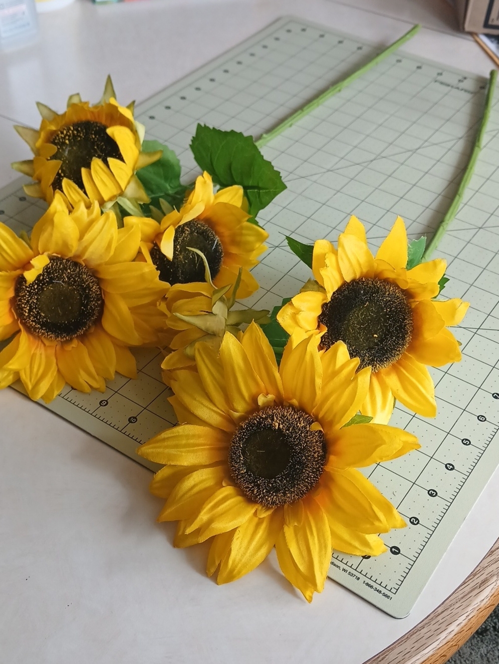Yellow Sunflower Stem - Set Of 2
